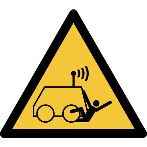 Pictogram Waarschuwing: op afstand bestuurbare machine