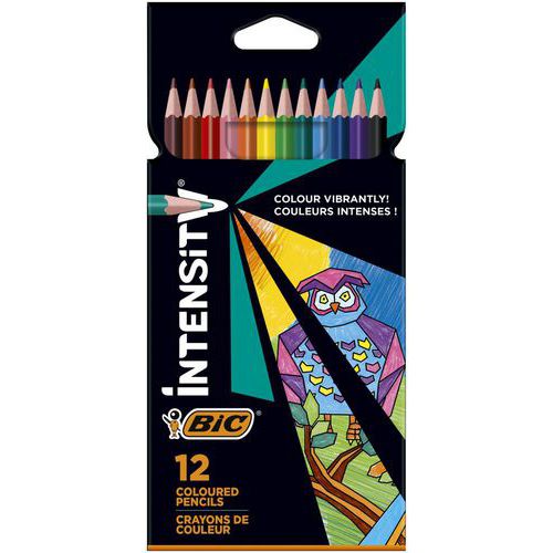 Kleurpotlood Intensity, driehoekig, zachte stift, assorti - BIC