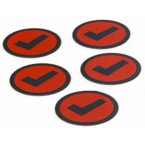 Impressiemagneetfolie 'Check', rood, set van 5 - Smit Visual