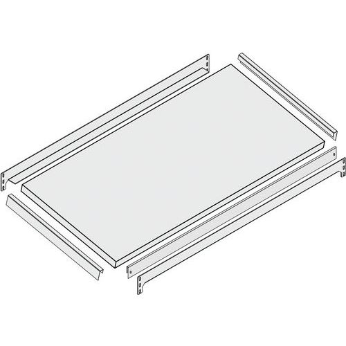 Extra legbord -enkele diepte/schuin -  BxH 1000x400 mm - glansverzinkt