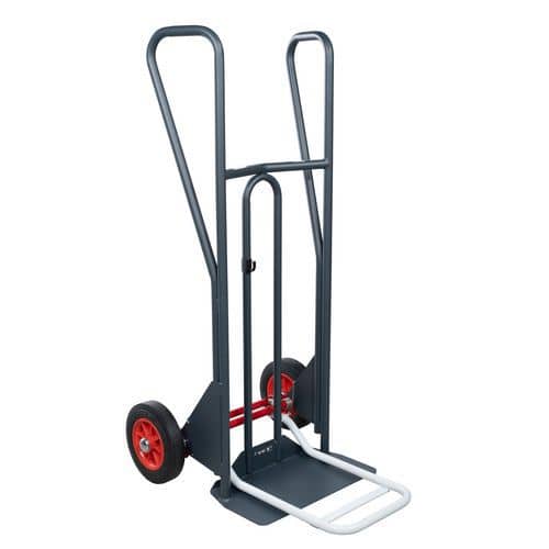 Ergonomische steekwagen 350 kg met kantelhulp - gesloten handgreep - rubberen wiel