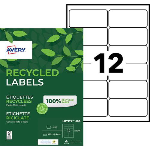 Wit etiket laser gerecycled - Avery