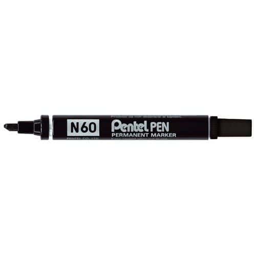 Permanente markeerstift N60 - Schuine punt - Met dop - Pentel