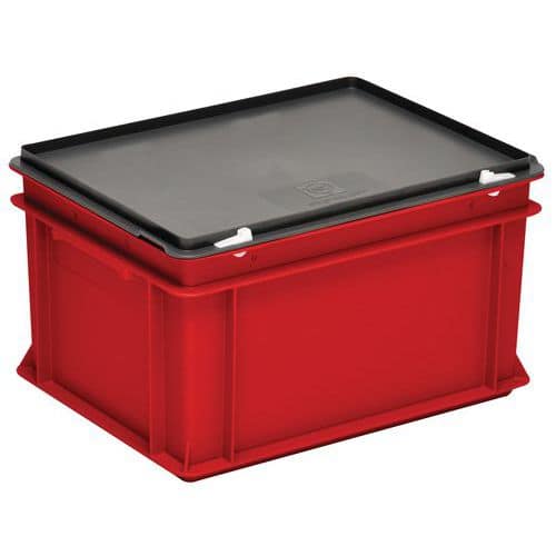 Bak met deksel Rako rood - 400x300 mm - 10 tot 60 l