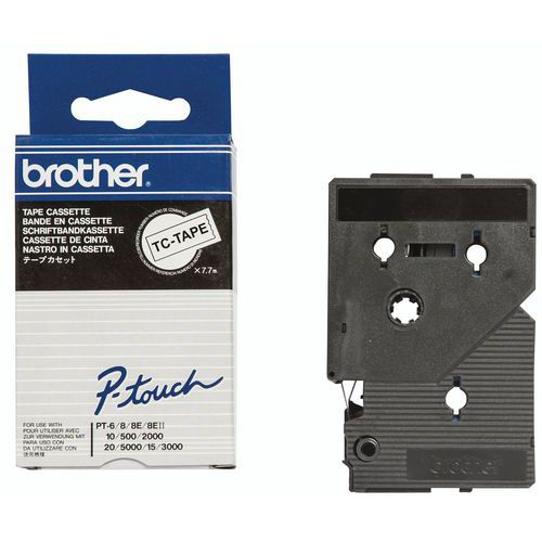 Labelcassette voor labelprinters Brother - Breedte 9 mm