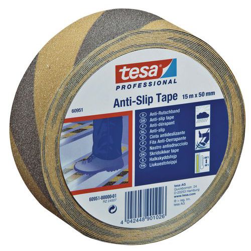 Tape slipvast zwart/geel - 60951 - Tesa