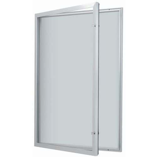 Buitenvitrine met draaideur - Aluminium achterwand - Deur van veiligheidsglas - Identiek slot