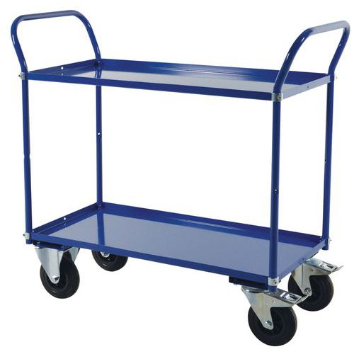 Trolley 2 metalen plateaus 400 KG