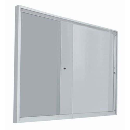 Binnenvitrine met schuifdeuren - Aluminium achterwand - Deur van plexiglas