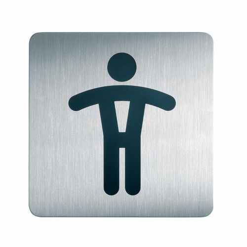 Vierkant design-pictogram toilet - Heren