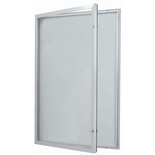 Buitenvitrine met draaideur - Aluminium achterwand - Deur van veiligheidsglas - Identiek slot