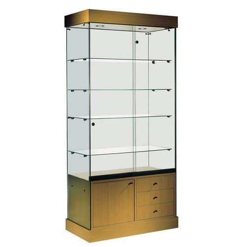 Vitrine Faggio - Met lage kast en LED-verlichting