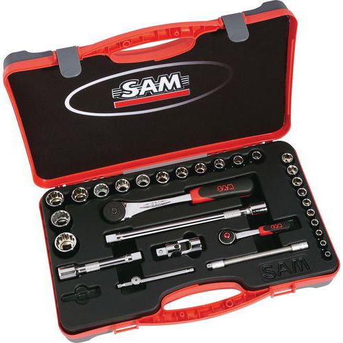 Dopsleutelset 1/2 inch en 1/4 inch 30 delig - SAM Outillage