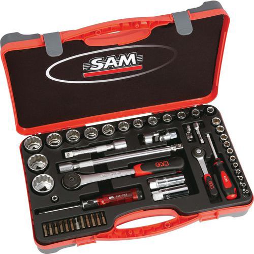 Dopsleutelset 1/2 inch en 1/4 inch 49 delig - SAM Outillage