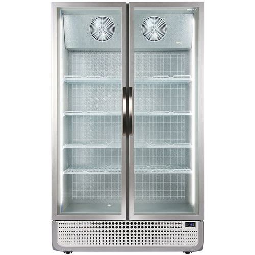 Glasdeur vrieskast 771L dubbeldeurs wit optioneel reclame display LED