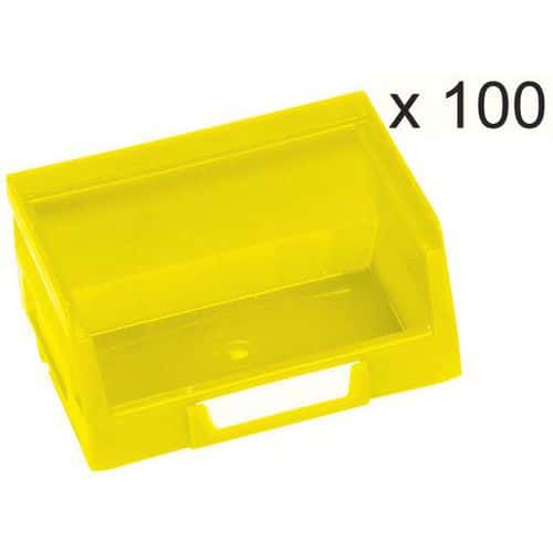 Set van 100 stapelbakken Kangourou - Lengte 103 mm - 0,4 L - Manutan Expert