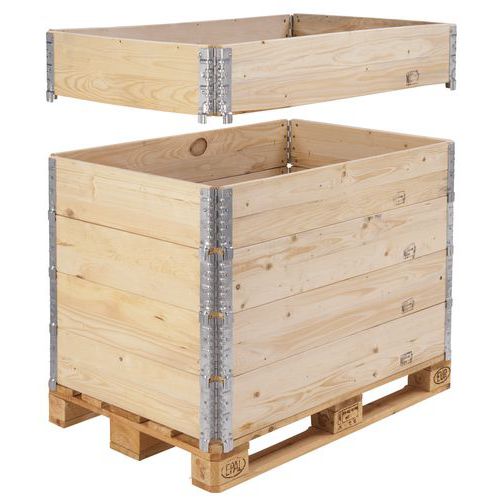 Houten palletkist ISPM 15 - inklapbaar - 800 x 600 mm - Manutan Expert