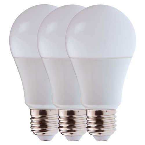 Set van 3 ledlampen standaard E27 9 W - Velamp