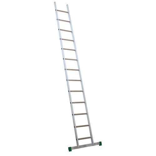 Enkelvoudige aluminium ladder Prima - 11 tot 21 schuine sporten - stabilisatiestang - Facal