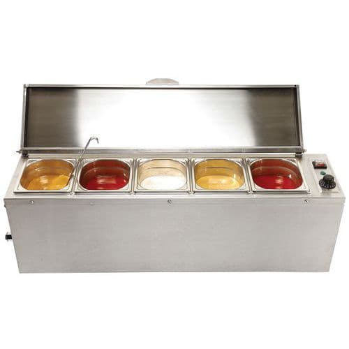 Bain-marie voor saus gastronormbak 1/6