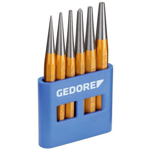 Doorslagset 6 delig in PVC houder 113 - Gedore