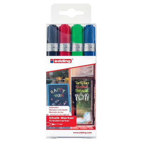 Krijtstift Edding E4095 - Set van 4 - Standaardkleuren