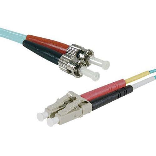 Draadbrug optisch Duplex 2 mm OM3 LC-UPC/ST-UPC aqua 10 m