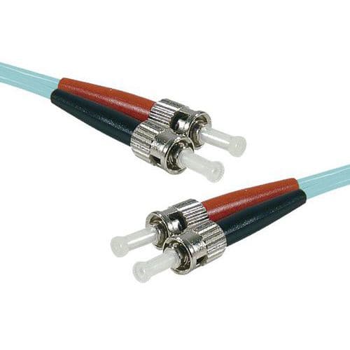 Draadbrug optisch Duplex 2 mm OM3 ST-UPC/ST-UPC aqua 3 m