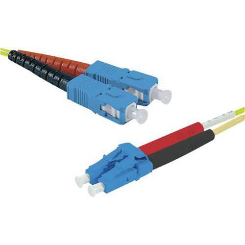 Draadbrug optisch Duplex 2 mm OS2 SC-UPC/LC-UPC geel 2 m