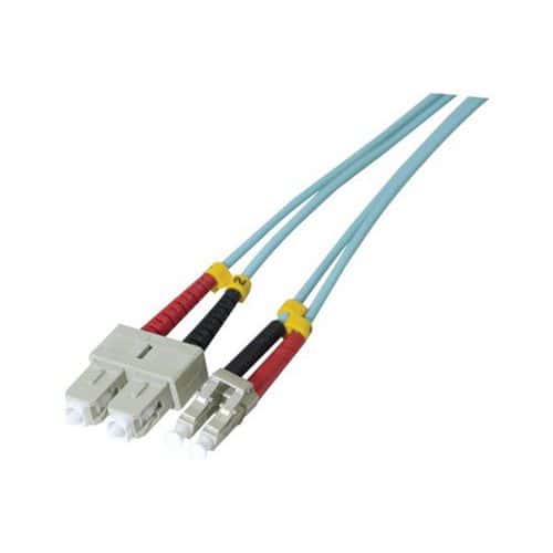 Draadbrug Duplex 2 mm OM3 SC-UPC/LC UPC aqua 1 m