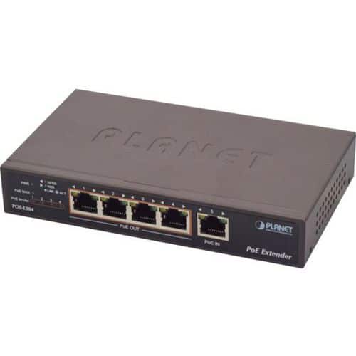 Planet POE-E304 switch 1 ULTRA POE++ naar 4 GIGABIT POE+