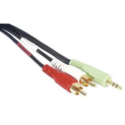 Audiokabel stereo jack 3.5 mm naar 2 x RCA PC99 adapter 10 m