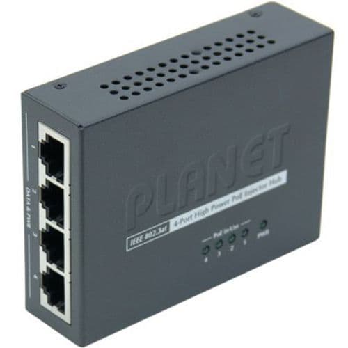 Planet HPOE-460 mini injector 4 poorten POE 802.3at 120W