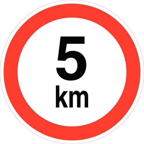 Pictogram - Maximum snelheid 5 km/u - Polypropyleen