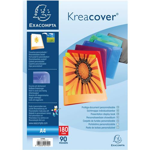 Showalbum kreacover® 8 st. 90 tassen 180 zicht A4 Exacompta