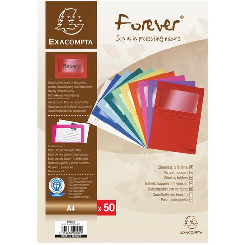 Venstermap forever® 50 st. 120g/m 22x31cm voor A4 Exacompta