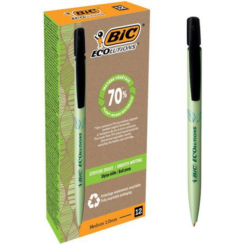 Set van 12 pennen BIC Media Clic Biobased medium punt - BIC