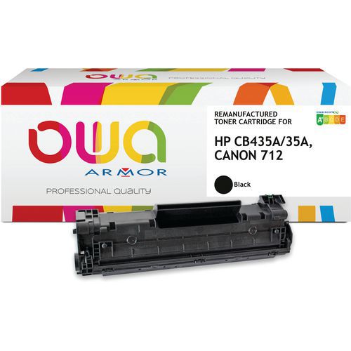 Toner refurbished Canon 712 - HP CB435A - Zwart - Owa