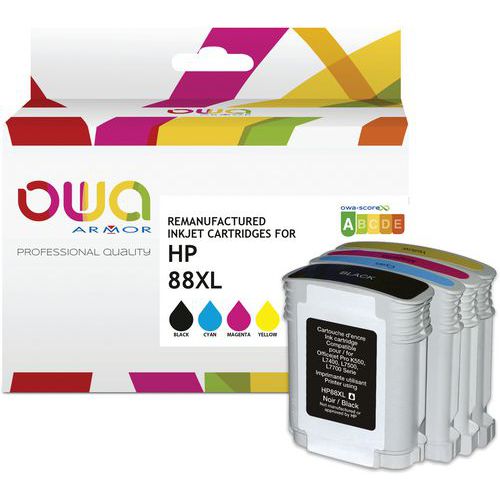 Inktcartridge refurbished HP 88XL - 4 kleuren - Owa