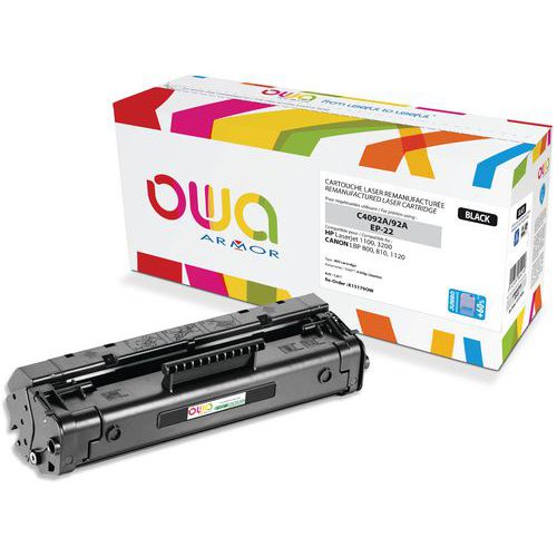 Toner refurbished HP C4092A - Canon EP-22 - Zwart - Owa