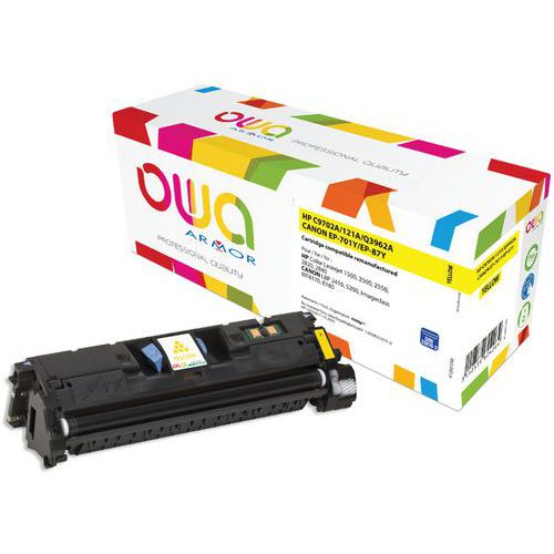 Toner refurbished HP C9702A-Q3962A-Canon 701Y-EP-87Y-Geel