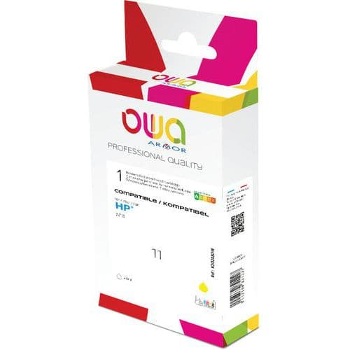 Inktcartridge refurbished HP 11 - Geel - Owa