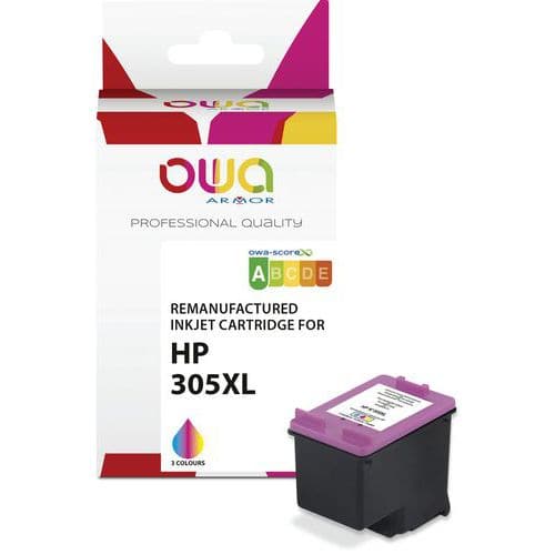 Inktcartridge refurbished HP 305XL - 1 zwart en 3 kleur Owa