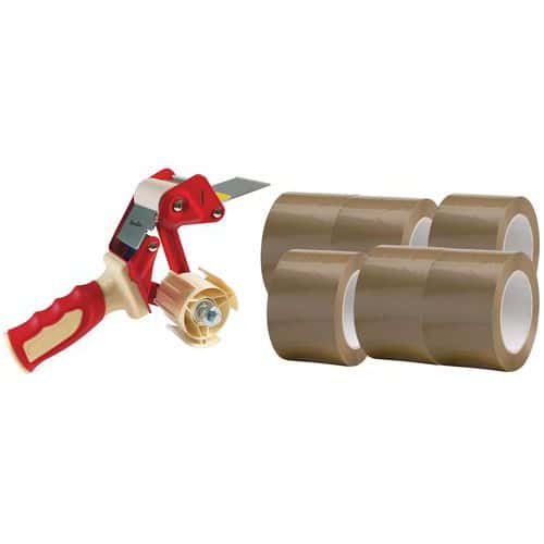 36 rollen tape PVC + 1 ergonomische dispenser - Manutan Expert