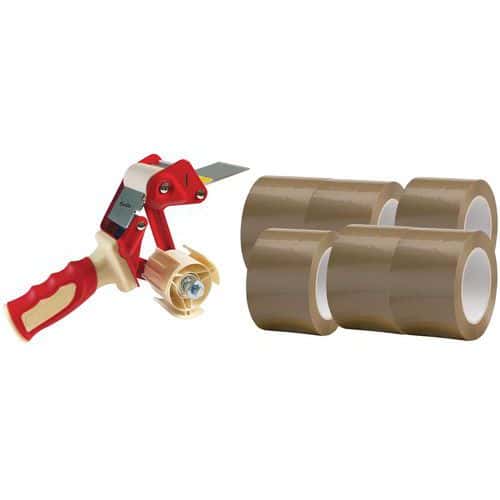 Rollen pvc-tape + 1 ergonomische dispenser - Manutan Expert