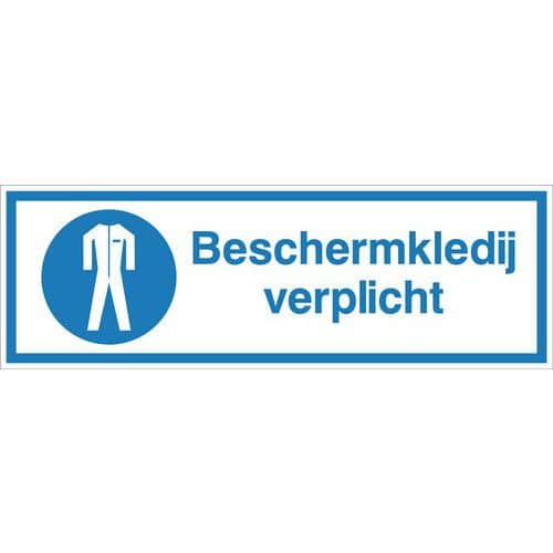 Gebodsbord - Beschermkledij verplicht - Zelfklevend