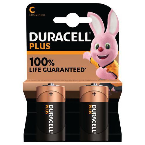 Alkalinebatterij C Plus 100% - 2 of 4 eenheden - Duracell