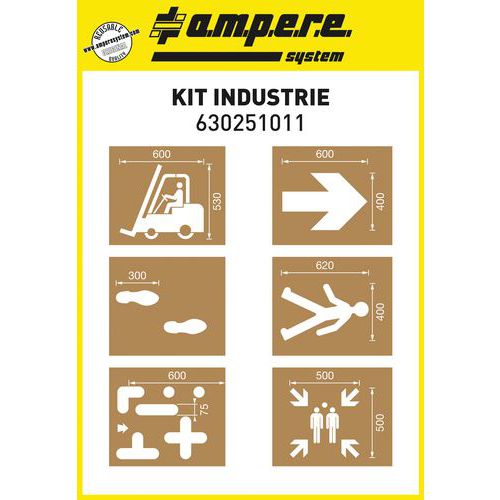 Herbruikbare kartonnen sjablonen, geolied - Industrie 6 vellen - Ampere System