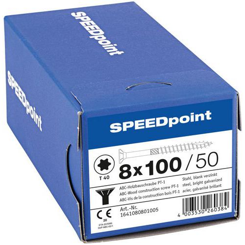 Doos met 50 TX platkophoutschroeven Ø 8mm - SpeedPoint