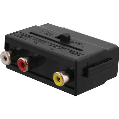 Scart mannelijk naar 3 RCA vrouwelijk adapter - T'nB